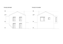 Západní pohled (Novostavba rodinného domu, Tisá; 2xpa)