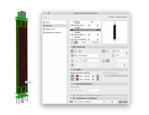 ARCHICAD 23 - Sloup - nastavení