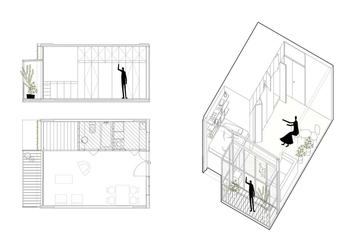 Quintana 4598, IR arquitectura, axonometrie