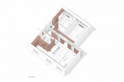 Byt pri Štrkovci, Atelier 27.9 / Lenka Némethová, Michaela Pivoňková, axonometrie