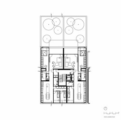 Bytový dům Kvítková, půdorys 2NP, Chládek architekti