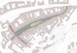 Rekonstrukce Mierového námestia, situace, Atelier RAW