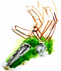 Herní krajina Pecka, Matěj Hájek a Tereza Kučerová (Moloarchitekti s.r.o), skica mloka