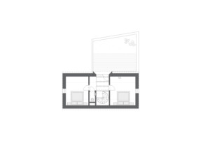 Půdorys 2.NP (Bukovanský domeček; SENAA architekti)