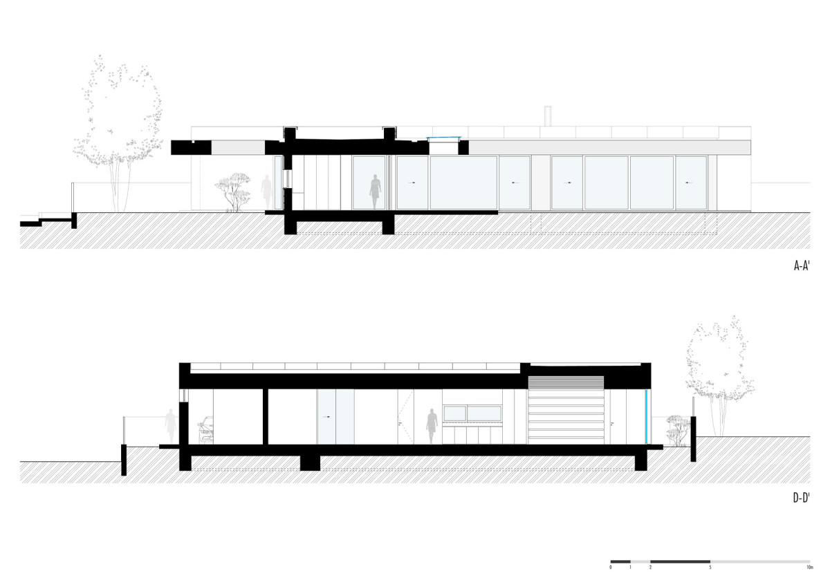 Řezy (Vila MT v Novém Mestu nad Váhom; Matika Architecture)