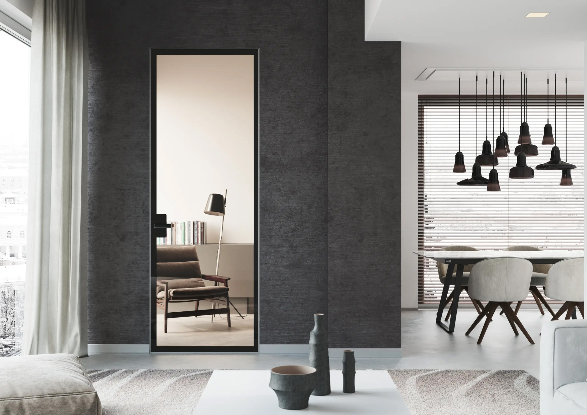 JAP FUTURE představuje detail skryté zárubně - soklovou lištu, která skvěle doplní moderní minimalistický interiér