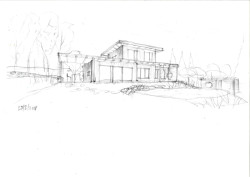 Rodinný dům s hnízdem, ARCHCON atelier: Skica exteriéru