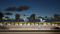 Mytická jeskyně a dinosaurus. Dopravní podnik vybral výtvarnou podobu pro stanici Libuš. 
