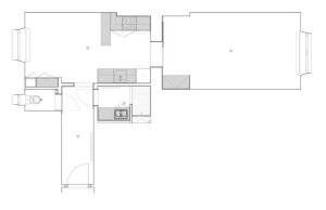 ArchitectureMADE, rekonstrukce plzeňského 1+1, půdorys
