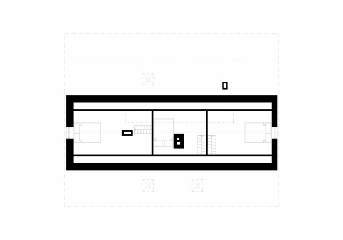 Rekonstrukce chaty v Harrachově, Mooza architecture, půdorys 2NP ložnice