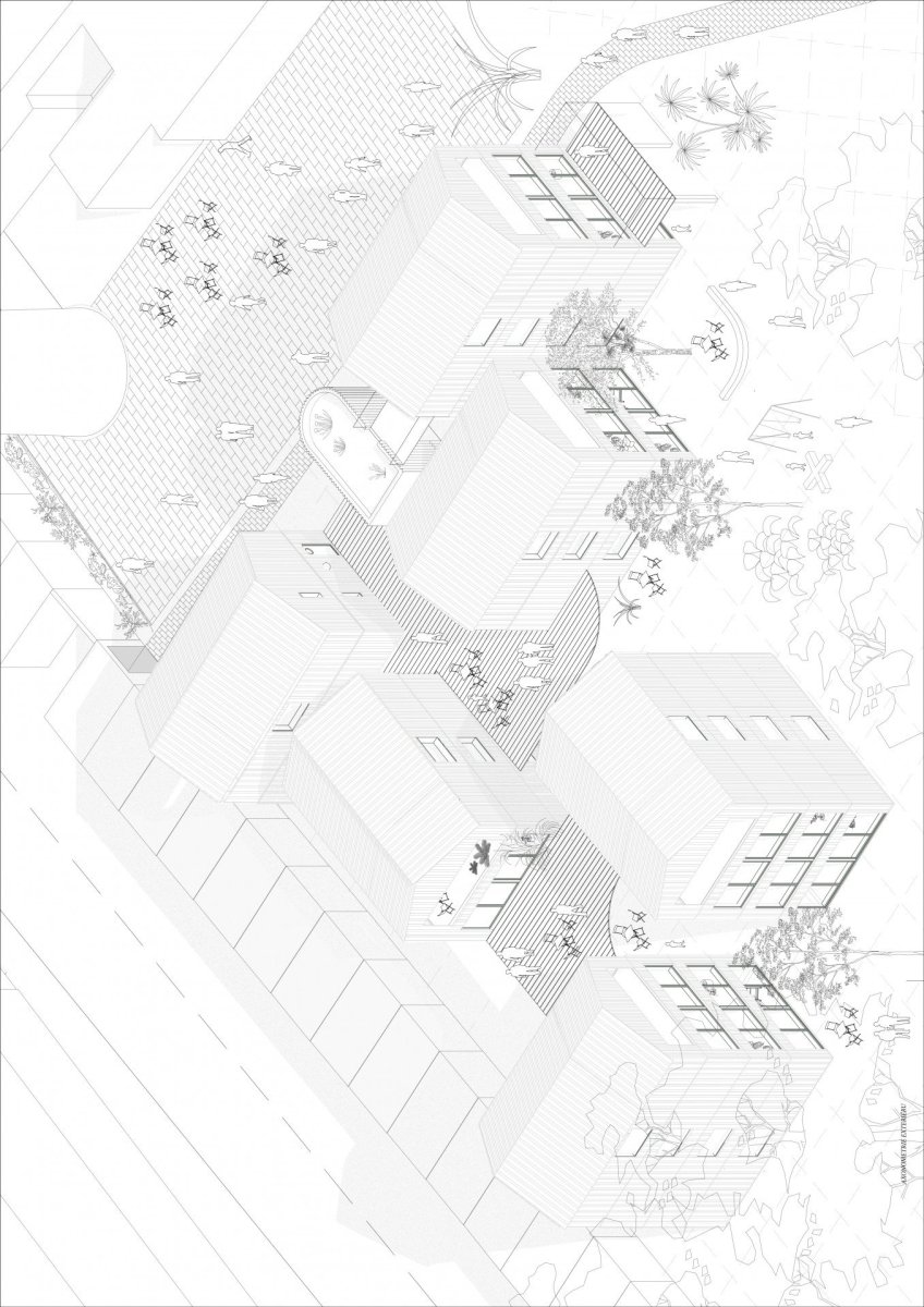 Axonometrie - exteriér