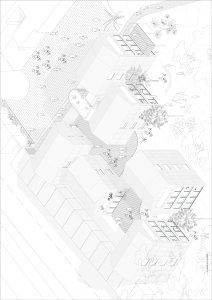 Axonometrie - exteriér