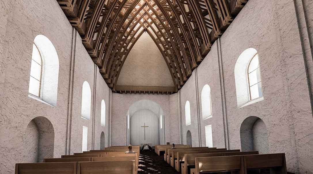Kostel Panny Marie Dobré rady (KURZ Architects s.r.o.), vítěz odborné poroty v kategorii Velké dřevěné konstrukce - návrhy