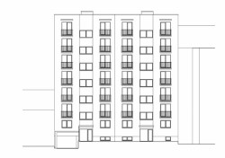 Bytový dům Domino,pohled ze dvora,  Atelier RAW
