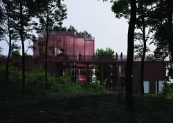 Vítězný návrh společnosti KOMA MODULAR nového objektu, který má pozvednut lokalitu a rozšířit služby pro obyvatele Jižních Svahů ve Zlíně. (Studio CHYBIK + KRISTOF Architects)