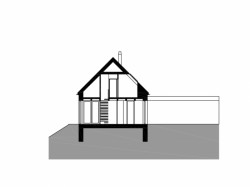 Rodinný dům na Větrném Vrchu, řez, Stempel & Tesar architekti