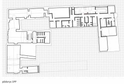 Projekt Nádvoří v Trnavě, Vallo Sadovsky architects, půdorys 1 PP