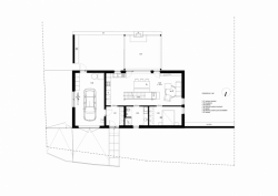 Architektonické studio Markéta Bromová, Rodinný dům Jiřetín pod Jedlovou, půdorys 1. NP – foto