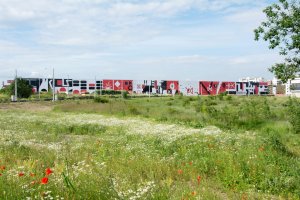 Polep industriální developerské skladištní haly CTPark Plzeň, Kristina Fišerová.