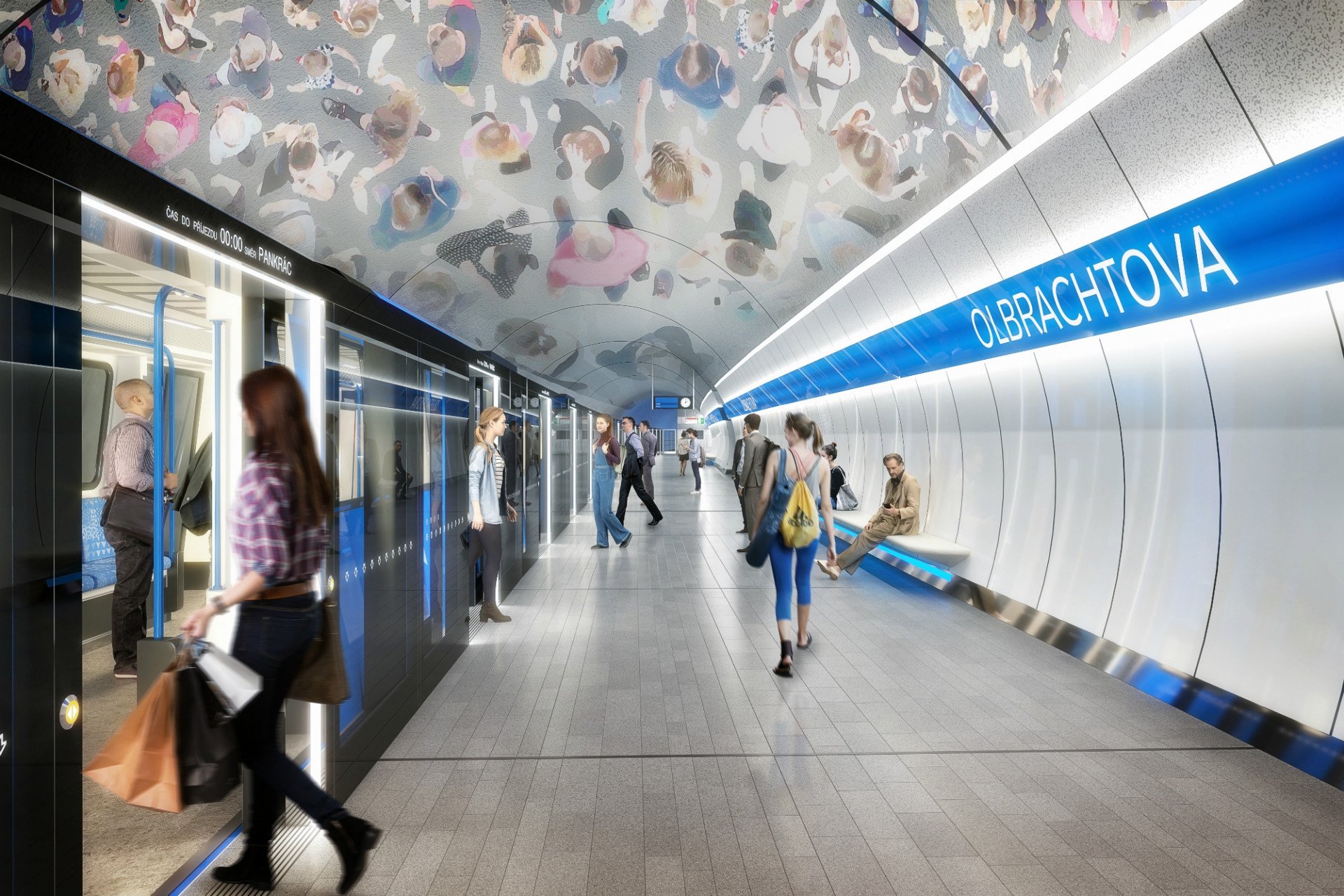 Metro D, vizualizace. Zdroj: Dopravní podnik hl. m. Prahy
