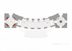 Interiéry předsálí České filharmonie v Rudolfinu, Lenka Míková architekti / Lenka Míková, půdorys