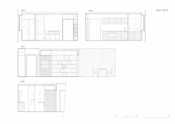 henkai architekti, Byt pro svobodného mládence, řezy – foto