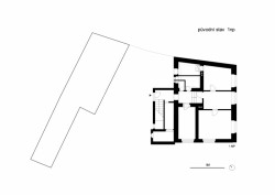 Dům v Ráji, Zdeněk Balík (ZETTE ateliér), půdorys původní stav 1 NP