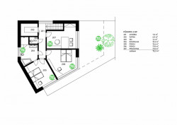 Rodinný dům v Ledenicích, půdorys 2 NP, Ateliér Vostracký