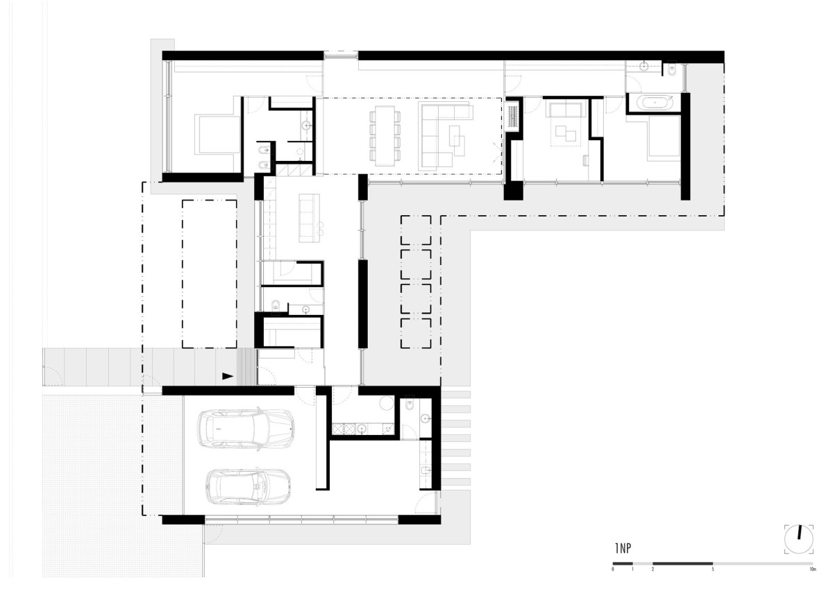 Půdorys (Vila MT v Novém Mestu nad Váhom; Matika Architecture)