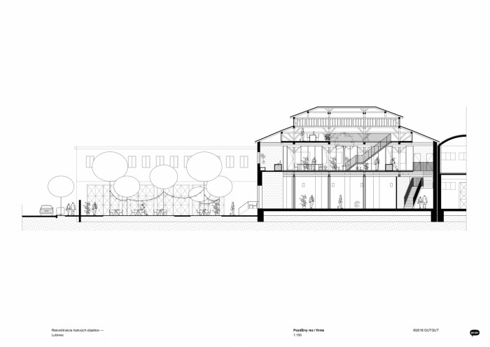 Smaltovna Lučenec, GutGut, podélný řez