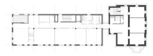 Rekonstrukce a dostavba Korejského velvyslanectví v Praze, SIAL architekti a inženýři spol. s r.o.: Půdorys 2.NP