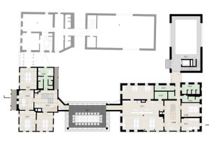 Sídlo firmy Lasvit, ov – a, ov architekti, půdorys 2NP