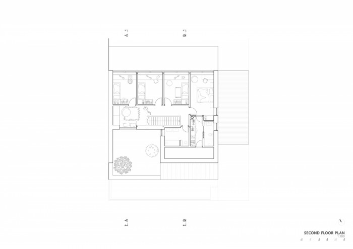 Rodinný dům ve Zlíně od studia NOVÝ architekti, půdorys 2 NP