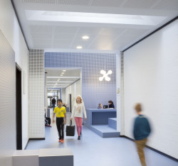 Akustické řešení Rigips v učebnách a školkách (na obrázku škola Dyveke v dánské Kodani)