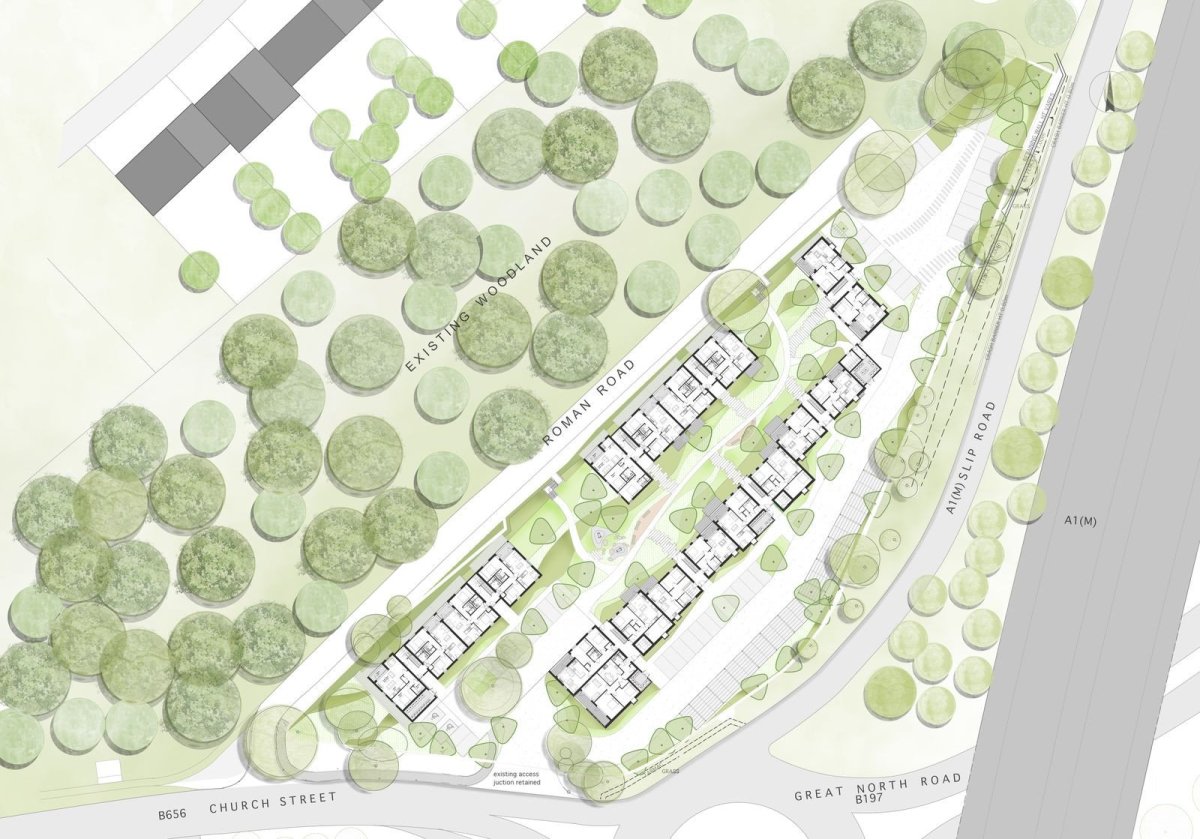 Stockwool Architects, obytný soubor Clock House Gardens, 1.NP, výkres