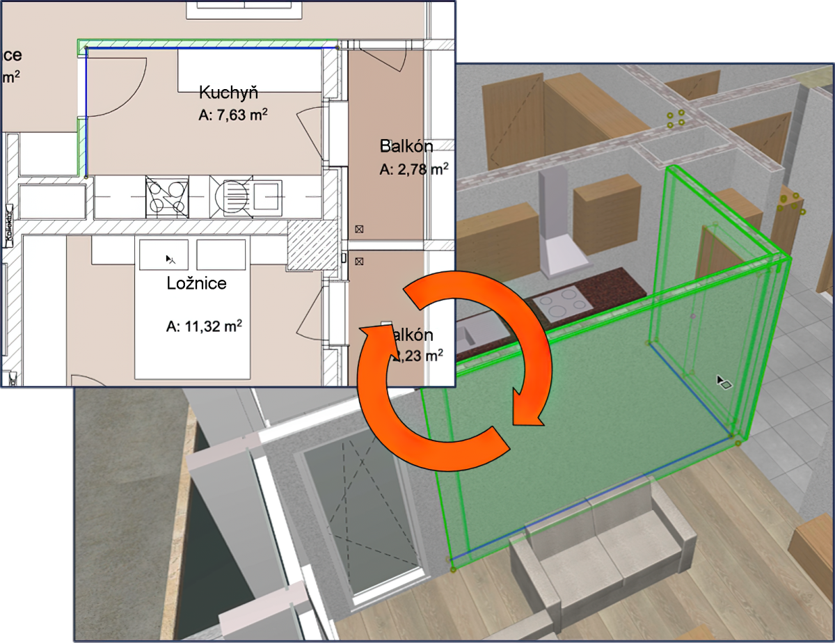 Vylepšená navigace mezi 2D/3D