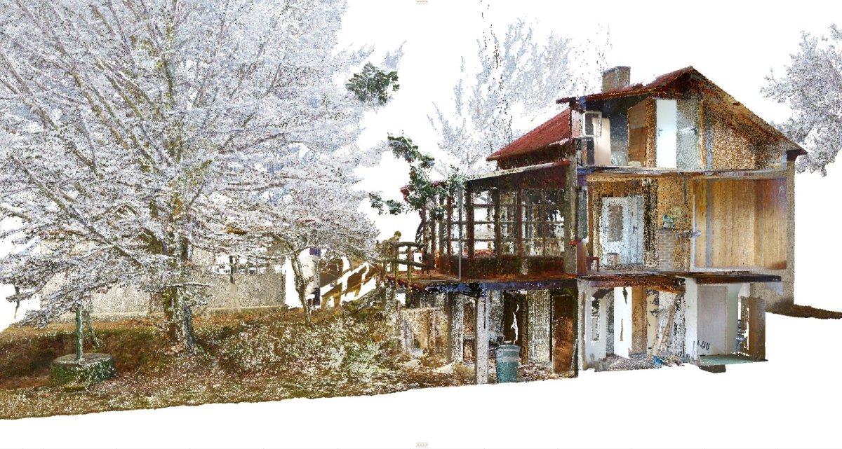 Náhled mračna bodů v prostředí 3D/BIM programu Archicad
