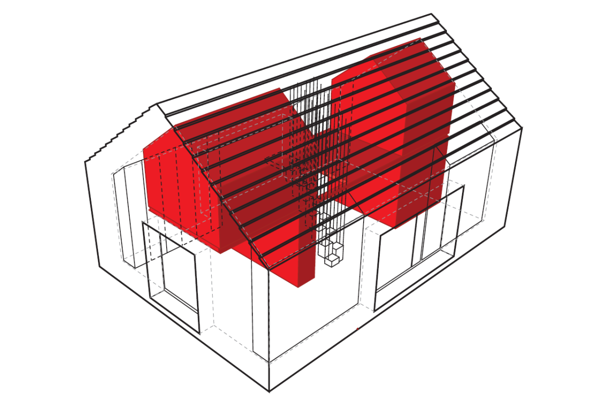dekleva gregorič arhitekt, Compact Karst House, axonometrické schéma - foto