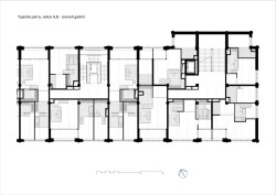 Půdorys galerie typického patra sekce A+B