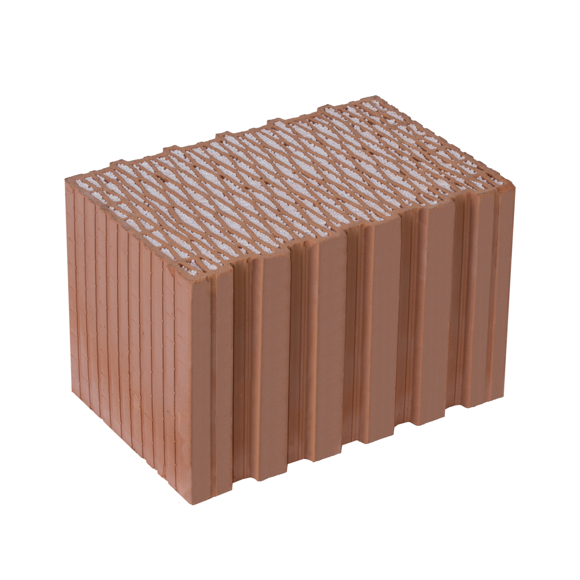 Broušená cihla HELUZ FAMILY 2in1 - díky polystyrenovému granulátu nahradí až 36 centimetrů tepelné izolace