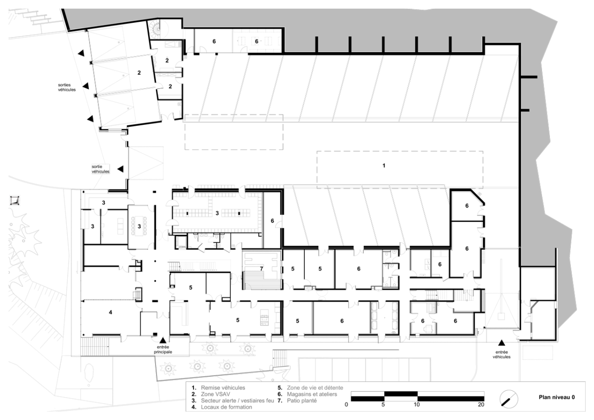 STUDIO GARDONI architectures, Fire and Rescue Centre, Chamonix, půdorys 1. NP – foto