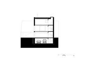 plusminusarchitects, Rodinný dom Dlhé Diely, Bratislava, řez – foto