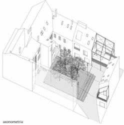 Projekt Nádvoří v Trnavě, Vallo Sadovsky architects, axonometrie