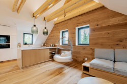 Konírna - interiér jednoho z apartmánů, Marco Maio Architects. Foto