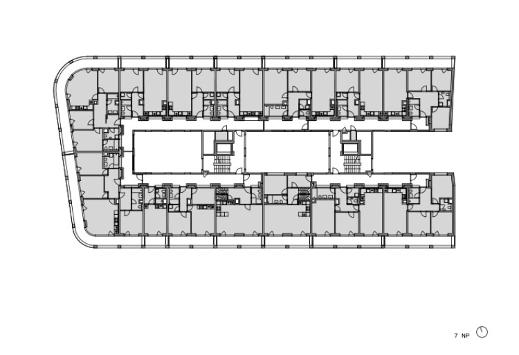 Rezidence Prachnerova, A.LT Architekti, půdorys 7NP
