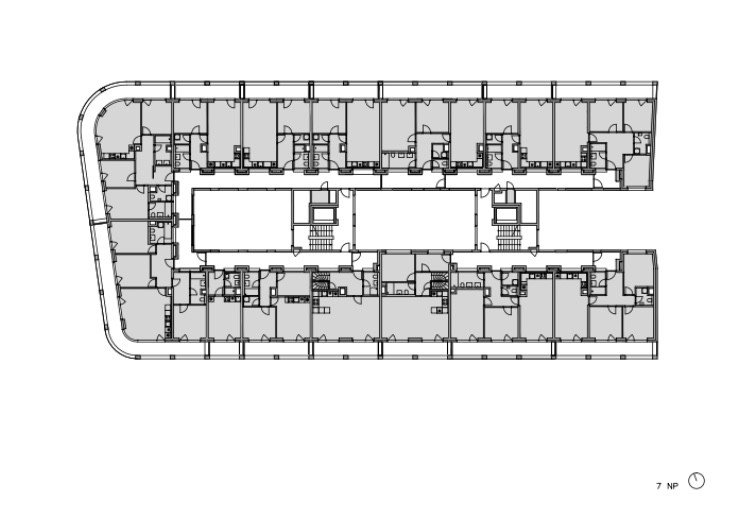 Rezidence Prachnerova, A.LT Architekti, půdorys 7NP