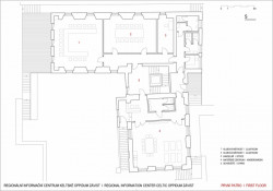 Regionální informační centrum Keltské oppidum Závist, MFA - půdorys prvního patra