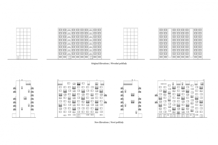 gutgut, Panelák v Rimavskej Sobote, pohledy, původní i nový stav - foto