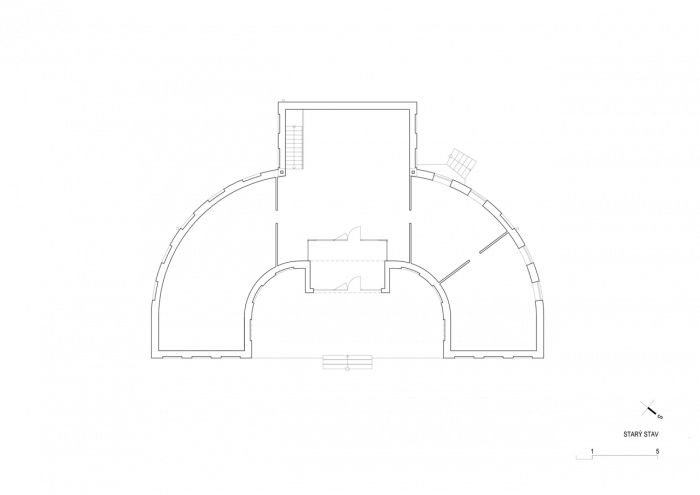 Atelier25, Pavilon skla Klatovy / PASK, půdorys původní stav – foto