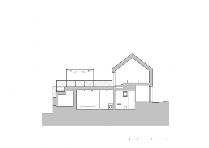 Rodinný dům v Zámecká ulici, řez, Mimosa architekti